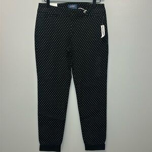 "NWT"Old Navy Women's Pixi Mid Rise Full Length Black Print Pants-Size 6 Regular